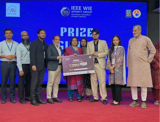 AIUB CS team Secured 1st Runner-Up in National Poster Presentation Competition at IEEE WIE Day 2026 